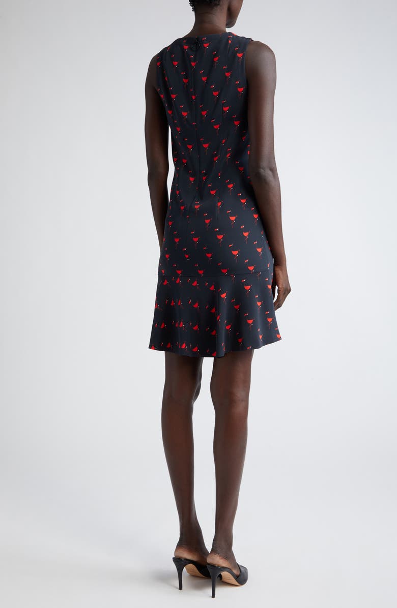 Akris punto Flamingo Print Sleeveless Crepe Shift Dress, Alternate, color, 