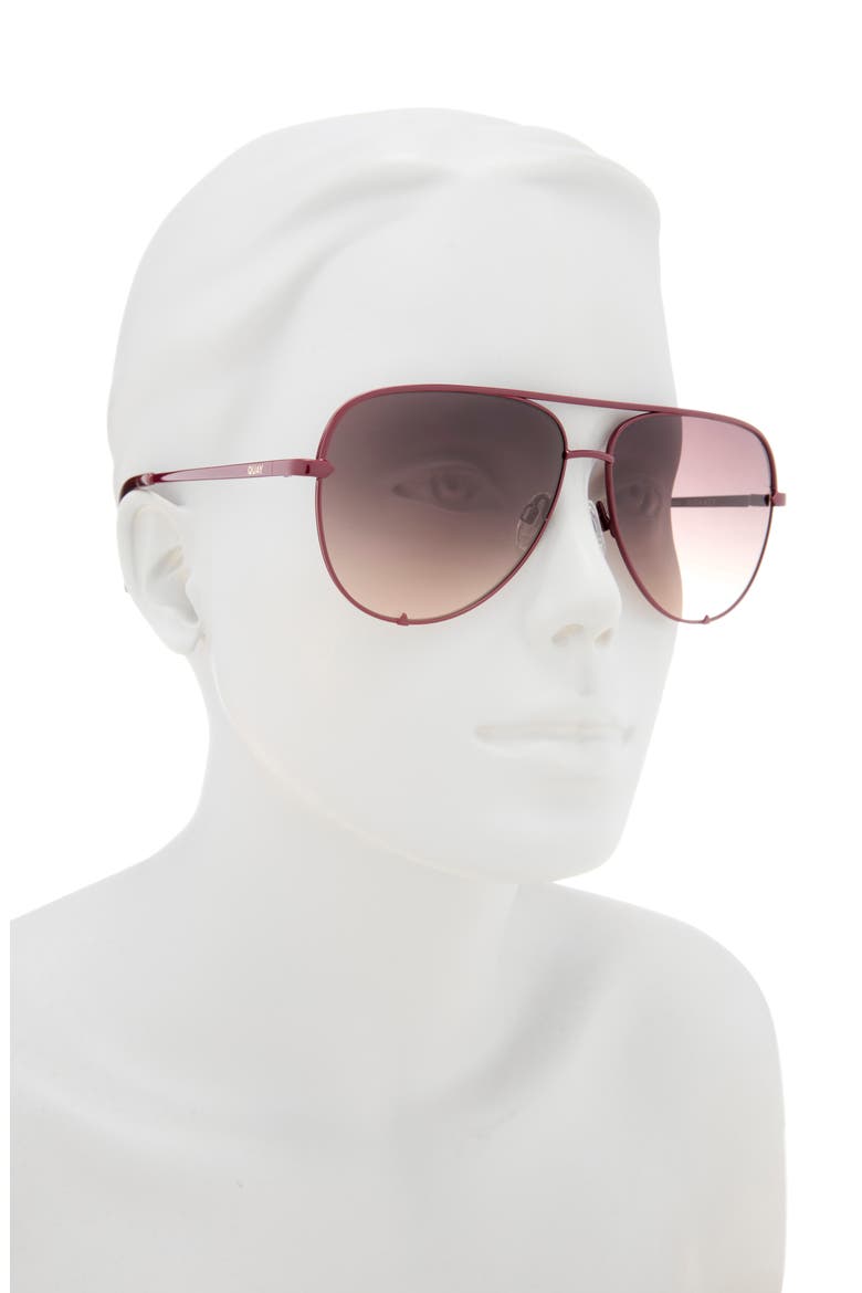 High Key 64mm Gradient Oversize Aviator Sunglasses, Alternate, color, GARNET/ DARK FAWN