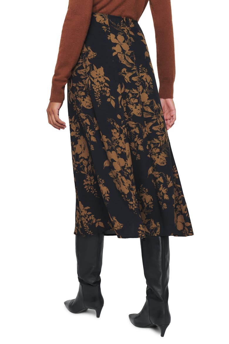 Zoe Side Slit Midi Skirt, Alternate, color, NIGHT GARDEN