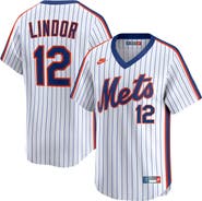 Nike Men's Nike Francisco Lindor White New York Mets Throwback Cooperstown Collection Limited Jersey