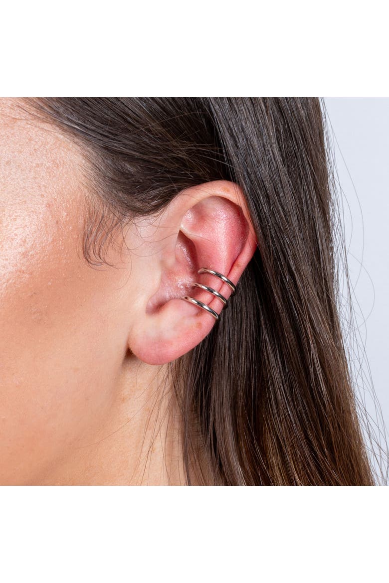 Waterfall Triple Ear Cuff, Alternate, color, Sterling Silver
