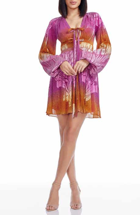 Dress the Population Codi Long Sleeve Fit & Flare Dress