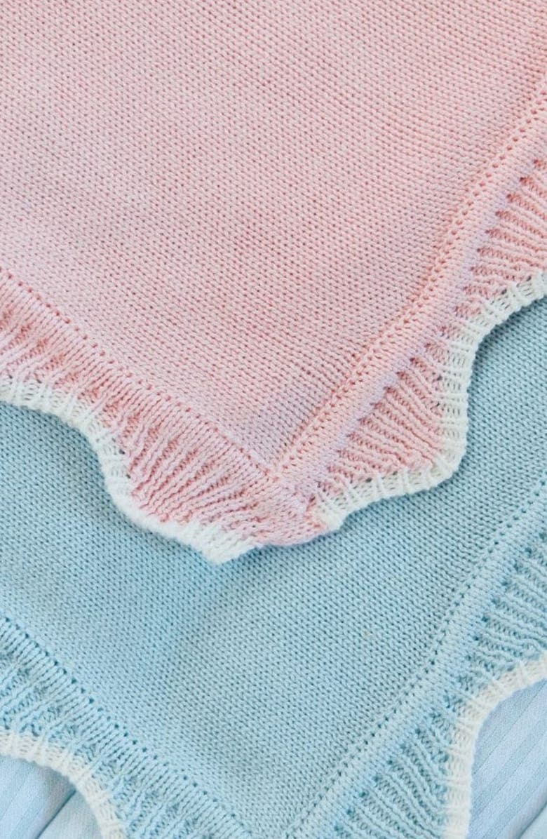 WEEZIE Scallop Trim Baby Blanket, Alternate, color, Light Pink