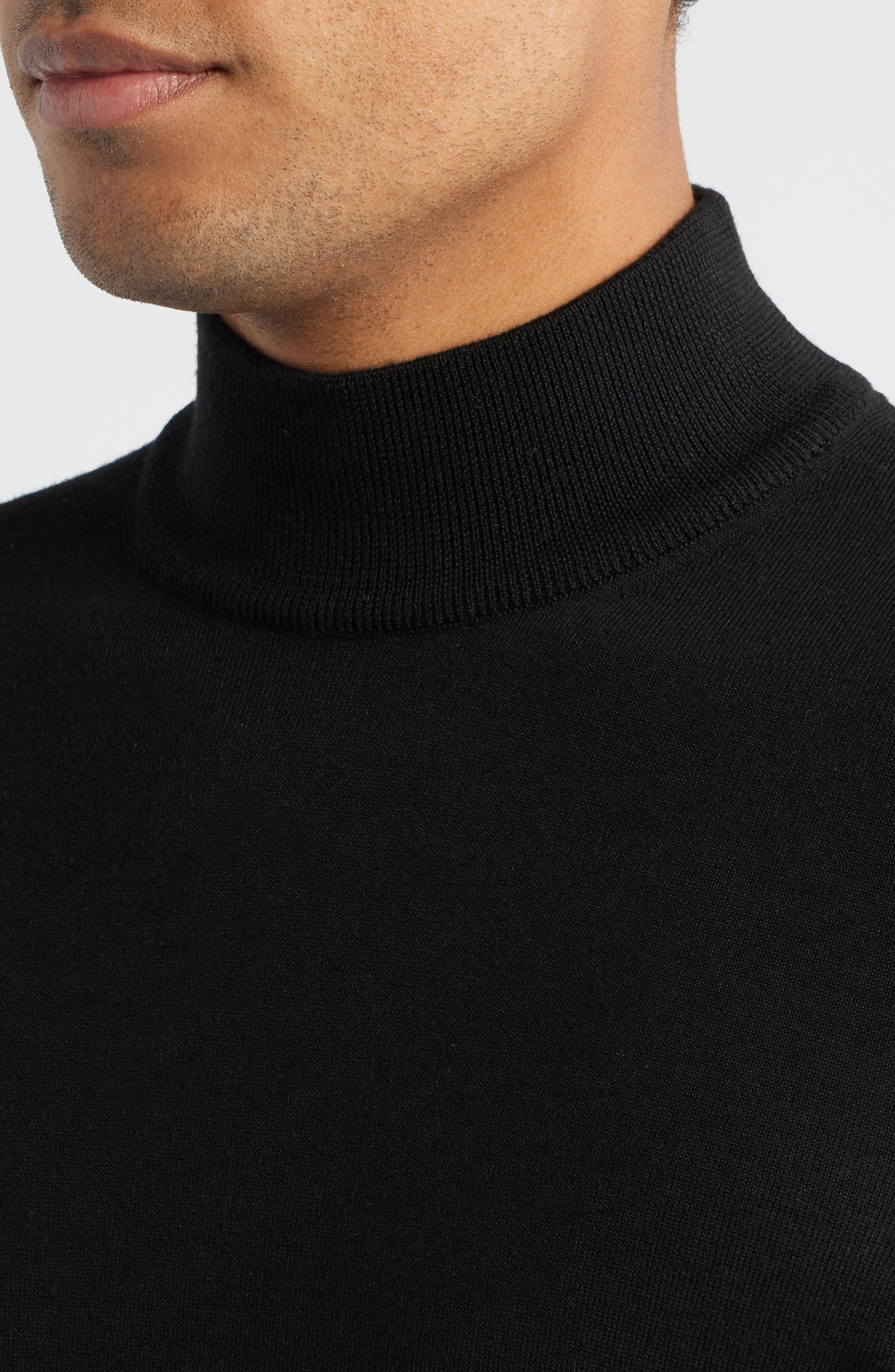 Mock Neck Wool & Silk Sweater - image 2