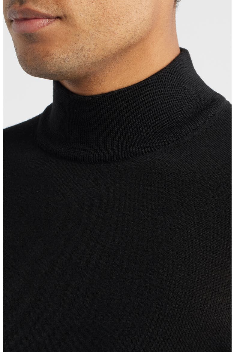 Mock Neck Wool & Silk Sweater, Alternate, color, BLACK
