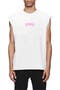 Textured Sleeveless Graphic T-Shirt