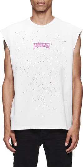 Tシャツ・カットソー PURPLE BRAND Textured sleeveless cotton t-shirt Purple Brand Textured Logo Sleeveless T-Shirt | Saks Fifth