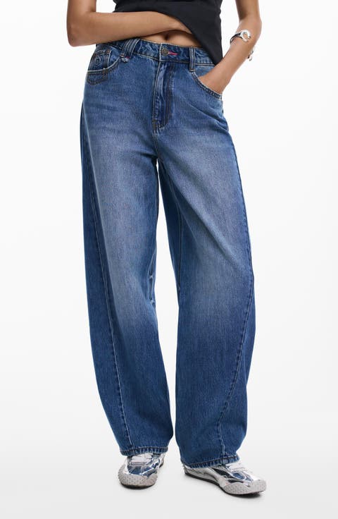 Hight Waist Barrel Legs Jeans