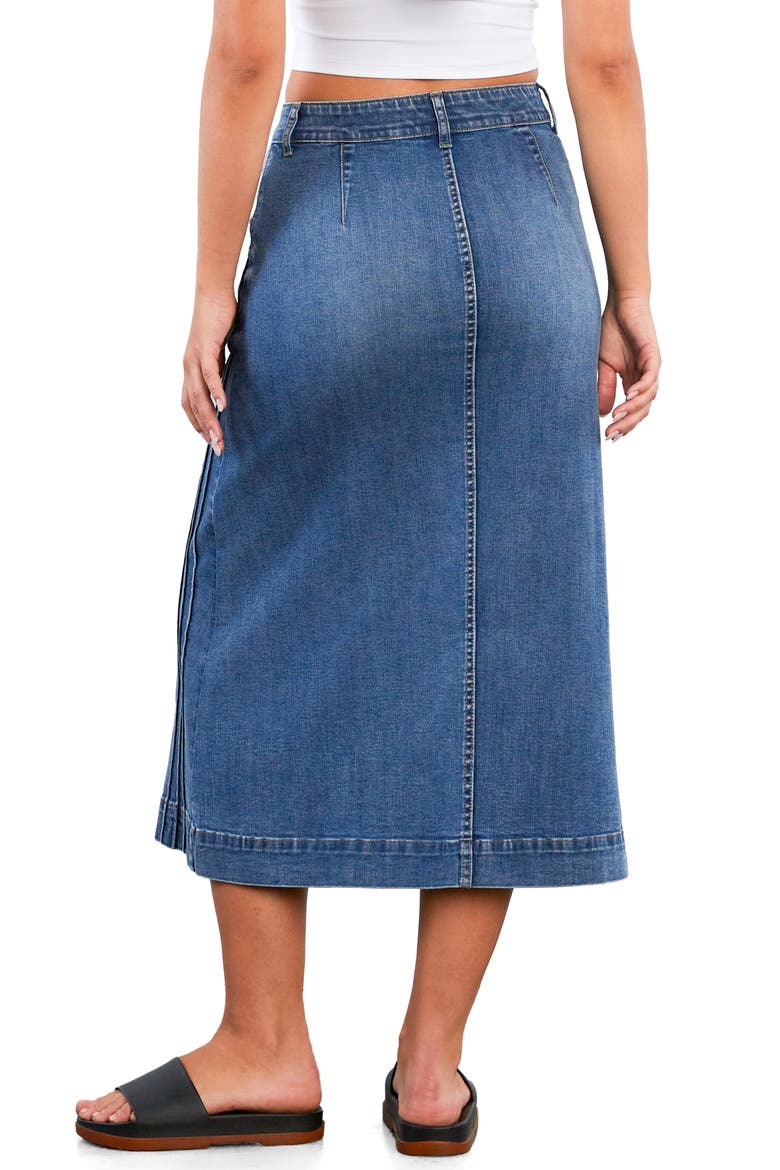 For Keeps Denim Maxi Skirt, Alternate, color, FAB BLUE