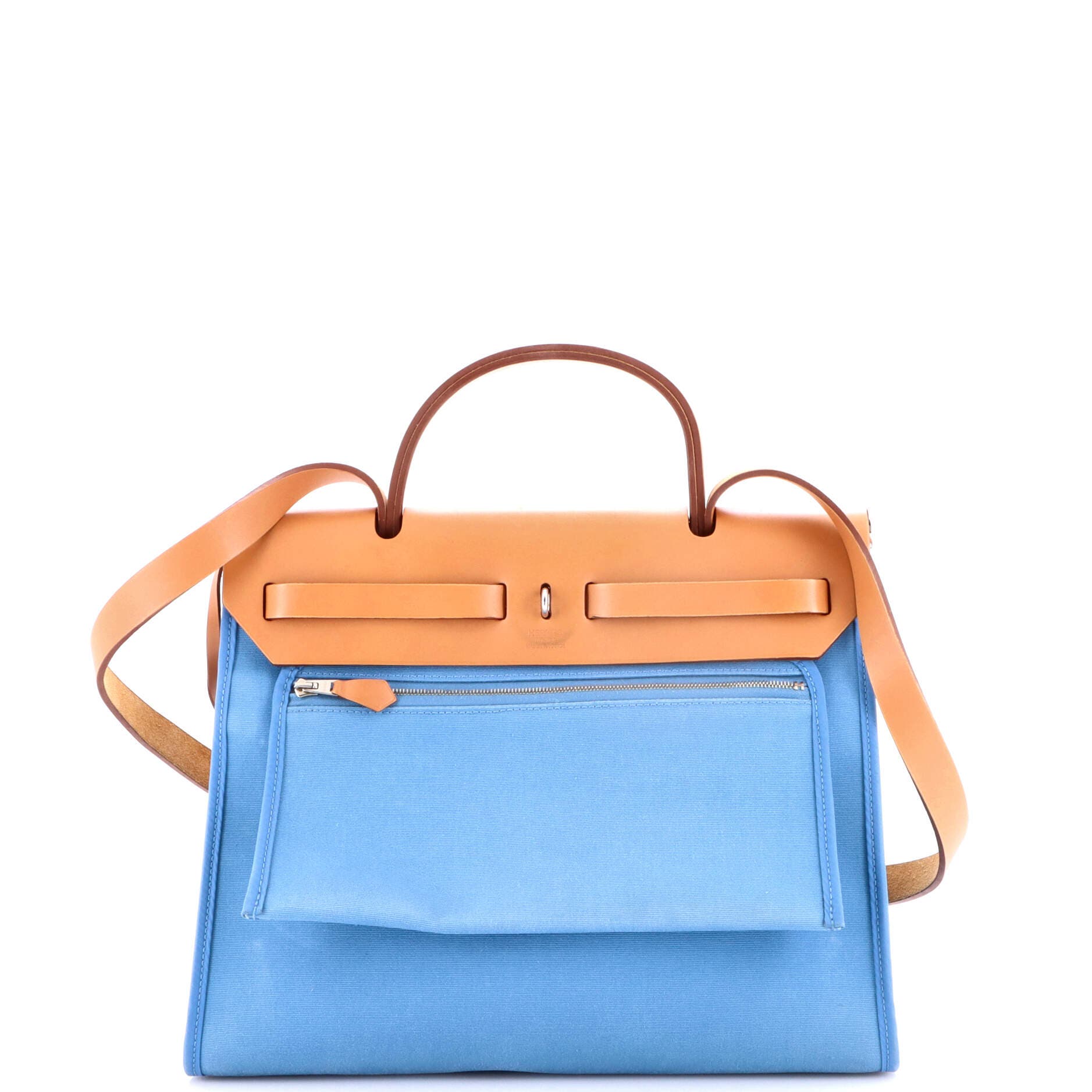 Pre-Owned Hermes Herbag Zip Leather and Toile 31, Alternate, color, 