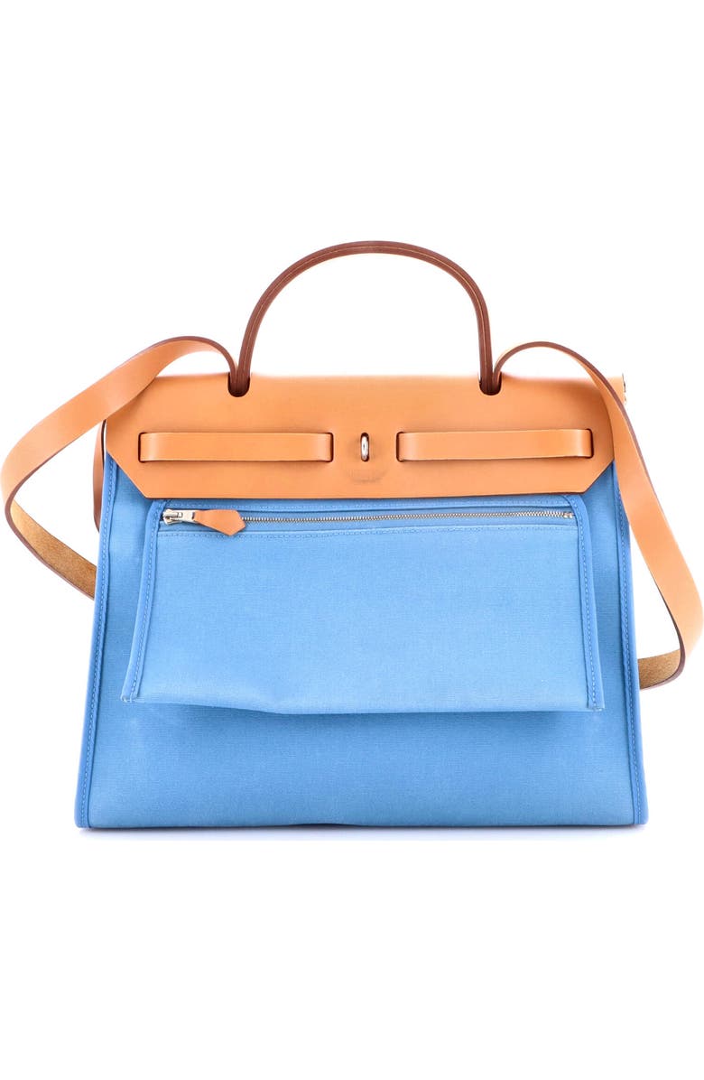 Pre-Owned Hermes Herbag Zip Leather and Toile 31, Alternate, color,