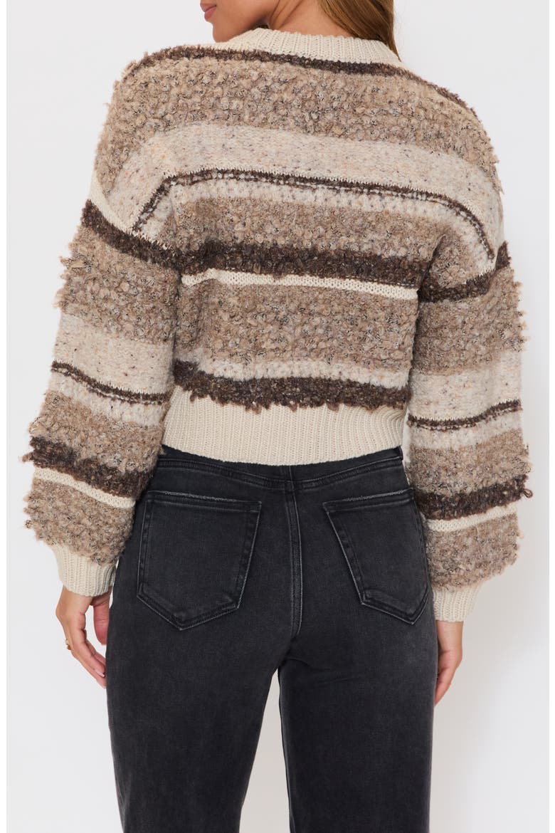 Nutmeg Stripe Bouclé Sweater, Alternate, color, TAUPE