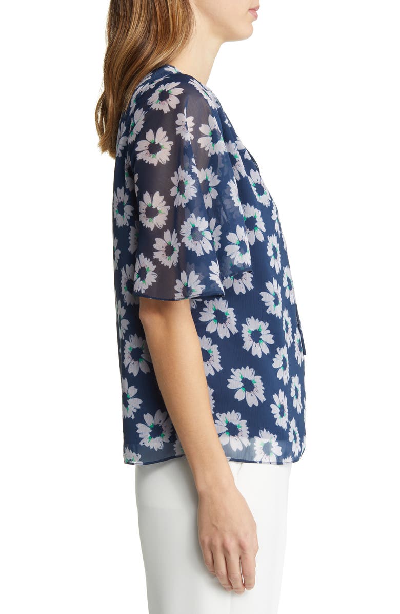 Ted Baker London Harlynn Floral Flutter Sleeve Chiffon Top, Alternate, color,