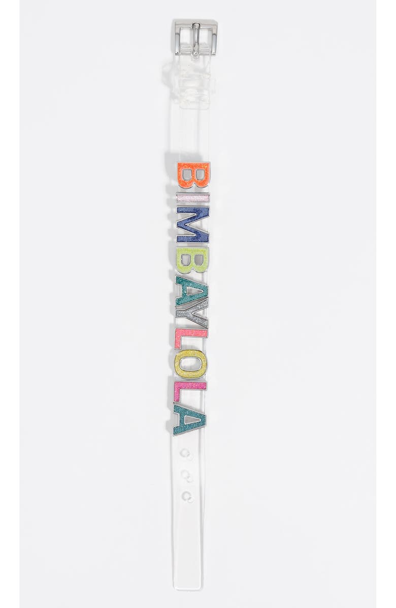 Bimba y Lola Multicolored Glittery Logo Strap Bracelet, Alternate, color, Blue