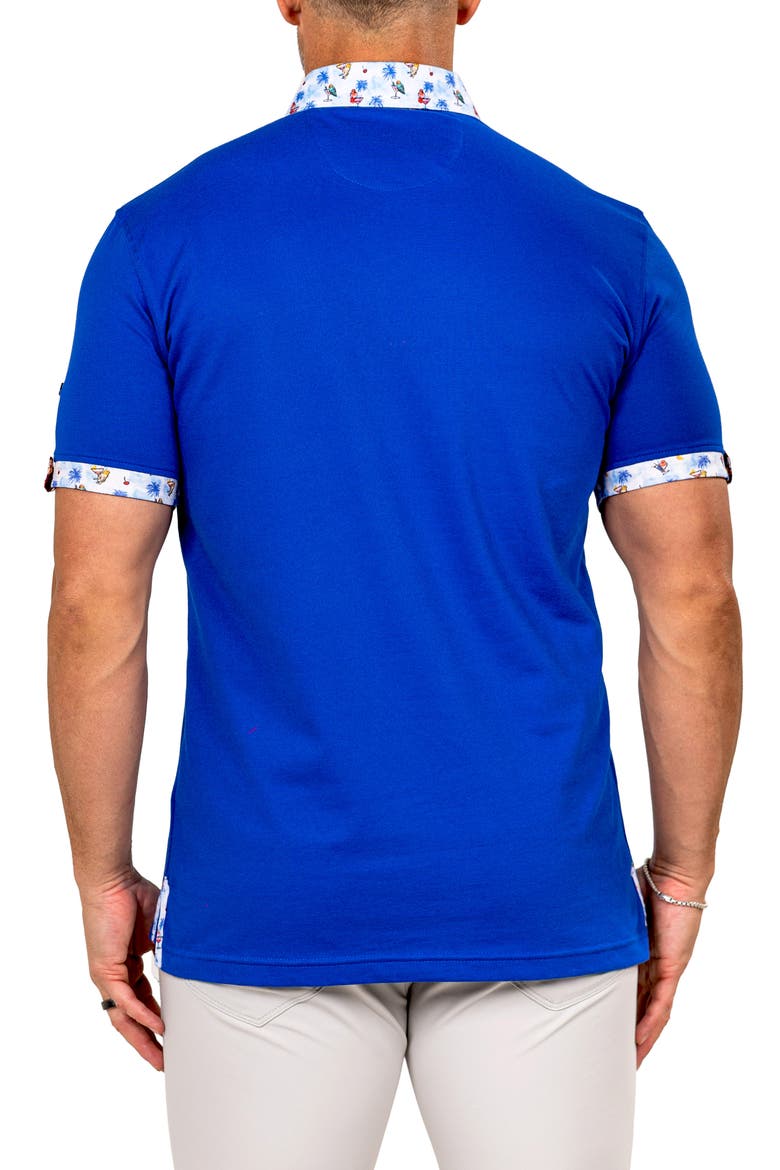 Newton Marthyr0022 Blue Button-Down Piqué Polo, Alternate, color, BLUE