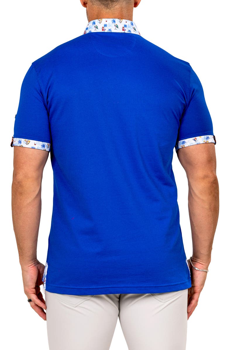 Maceoo Newton Marthyr0022 Blue Button-Down Piqué Polo, Alternate, color, Blue