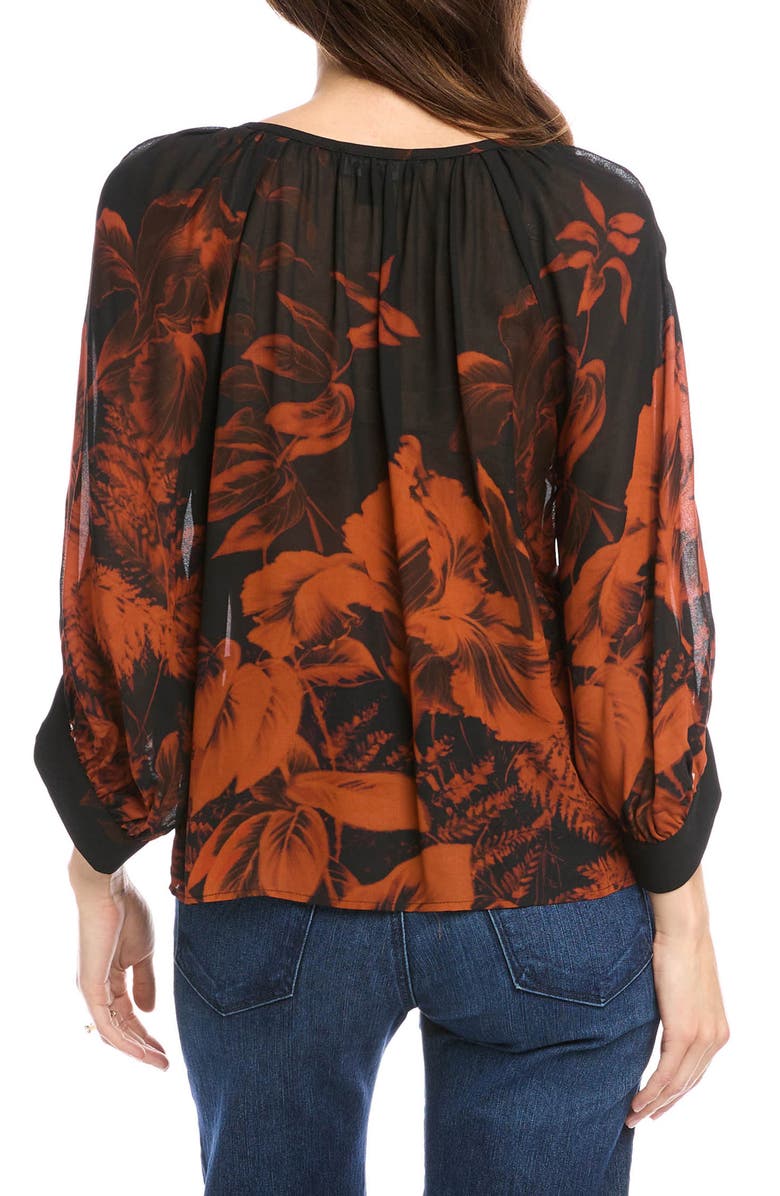 Karen Kane Blouson Sleeve Floral Top, Alternate, color,