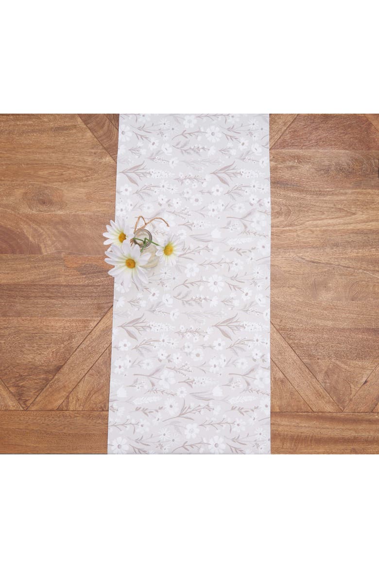 Natural Botanical 100% Cotton Graphic Print Table Runner 14" x 72", Alternate, color, Brown