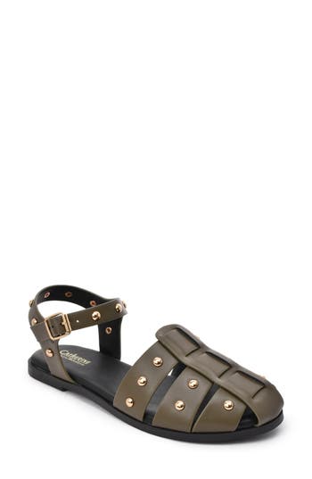 Catherine Catherine Malandrino Studded Fisherman Sandal In Olive