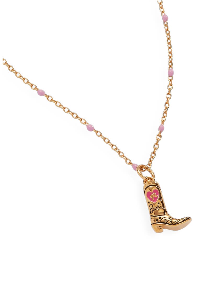 Barbie Cowboy Boot Pendant Necklace, Alternate, color, Gold