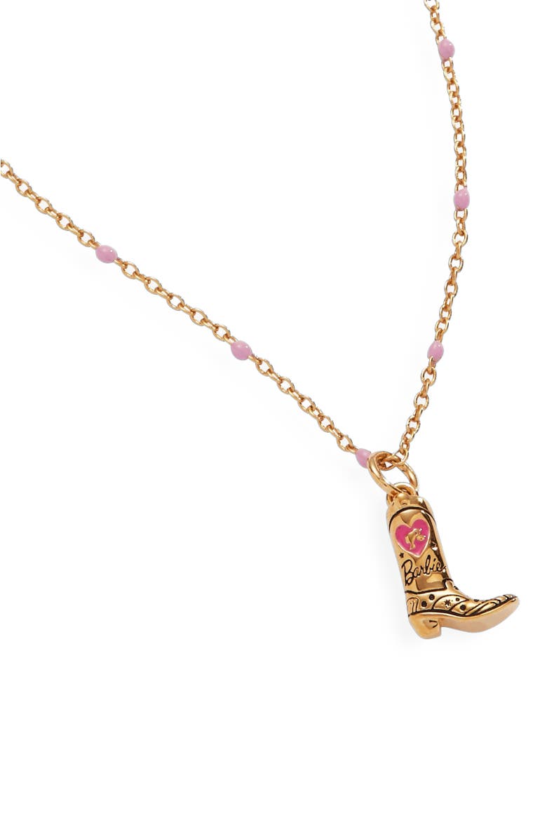Alex and Ani Barbie Cowboy Boot Pendant Necklace, Alternate, color, Gold