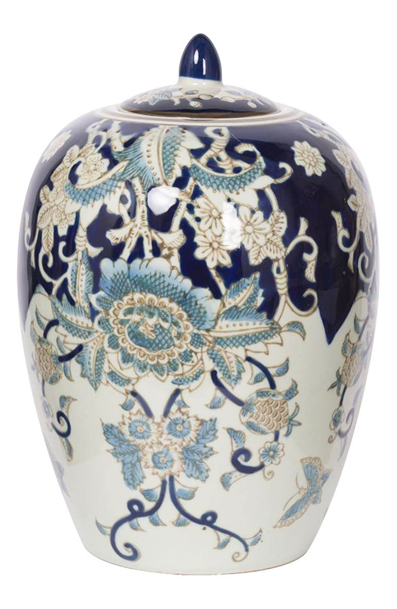 A & B Home Bryn Lidded Jar, Main, color, Blue