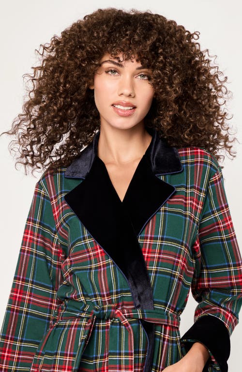 Petite Plume Kensington Tartan Cotton Twill Robe In Multi