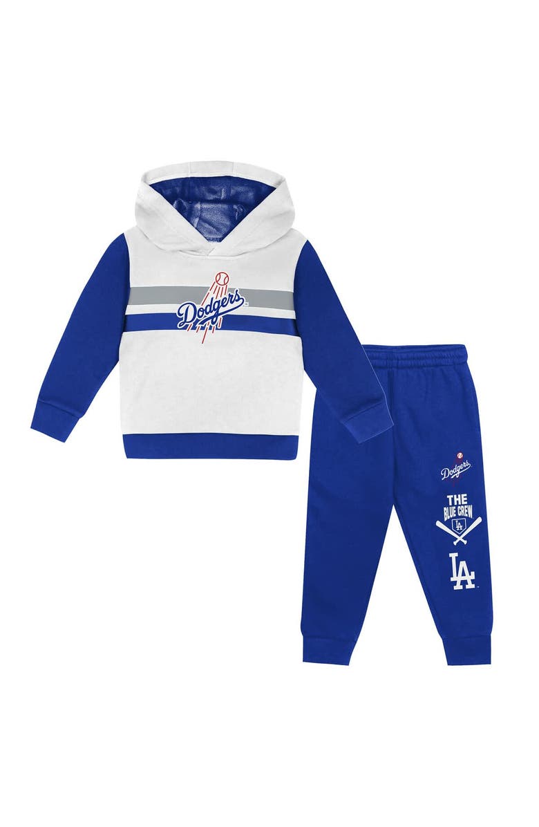 Outerstuff Toddler White/Royal Los Angeles Dodgers Wind Up Pullover Hoodie and Sweatpants Set, Alternate, color, 