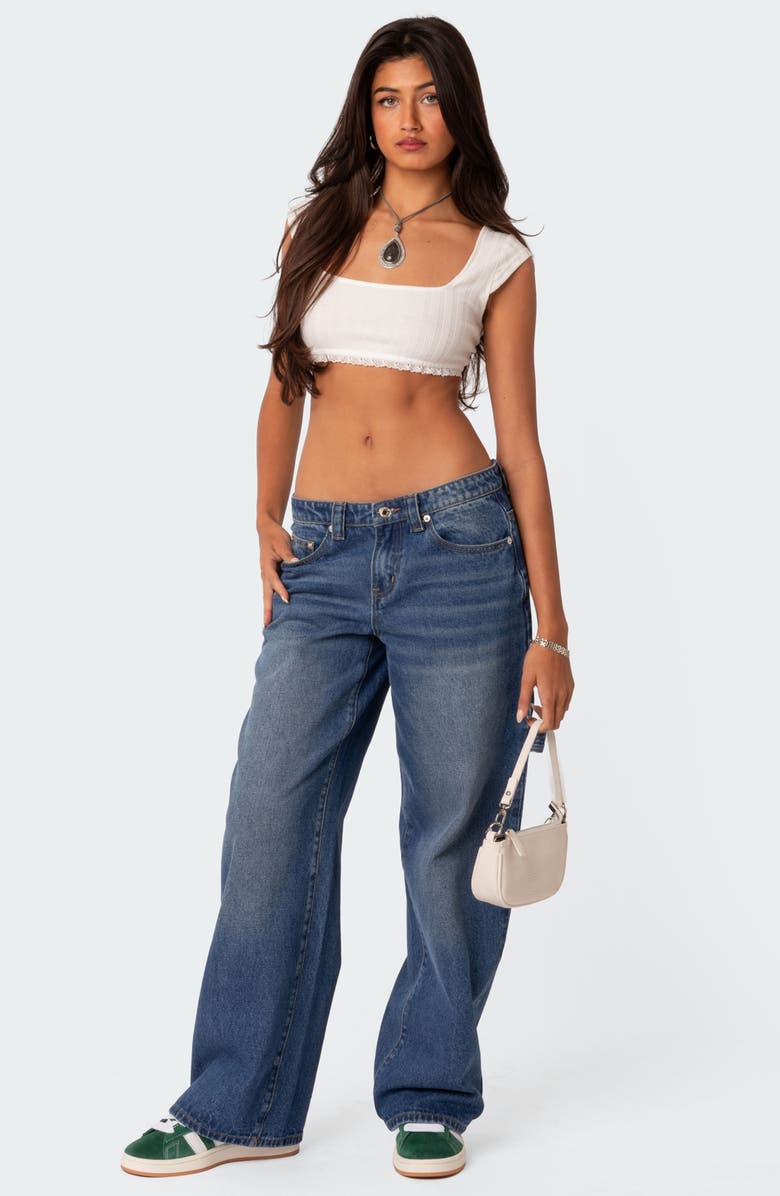 EDIKTED Wide Leg Carpenter Jeans, Alternate, color, Blue