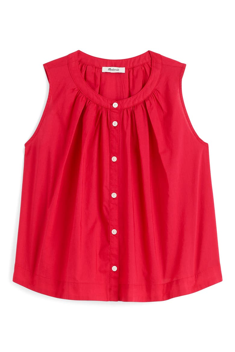 Cotton Button-Up Tank Top, Alternate, color, WATERMELON