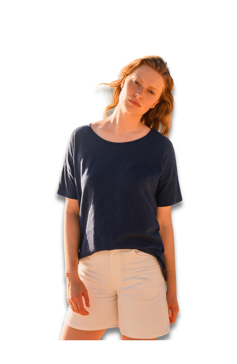 Celtic & Co. Round Neck Boxy Fit T-Shirt, Main, color, Dark Navy