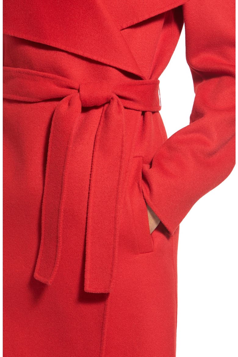 'Catifa' Wool & Cashmere Wrap Coat, Alternate, color, BRICK RED