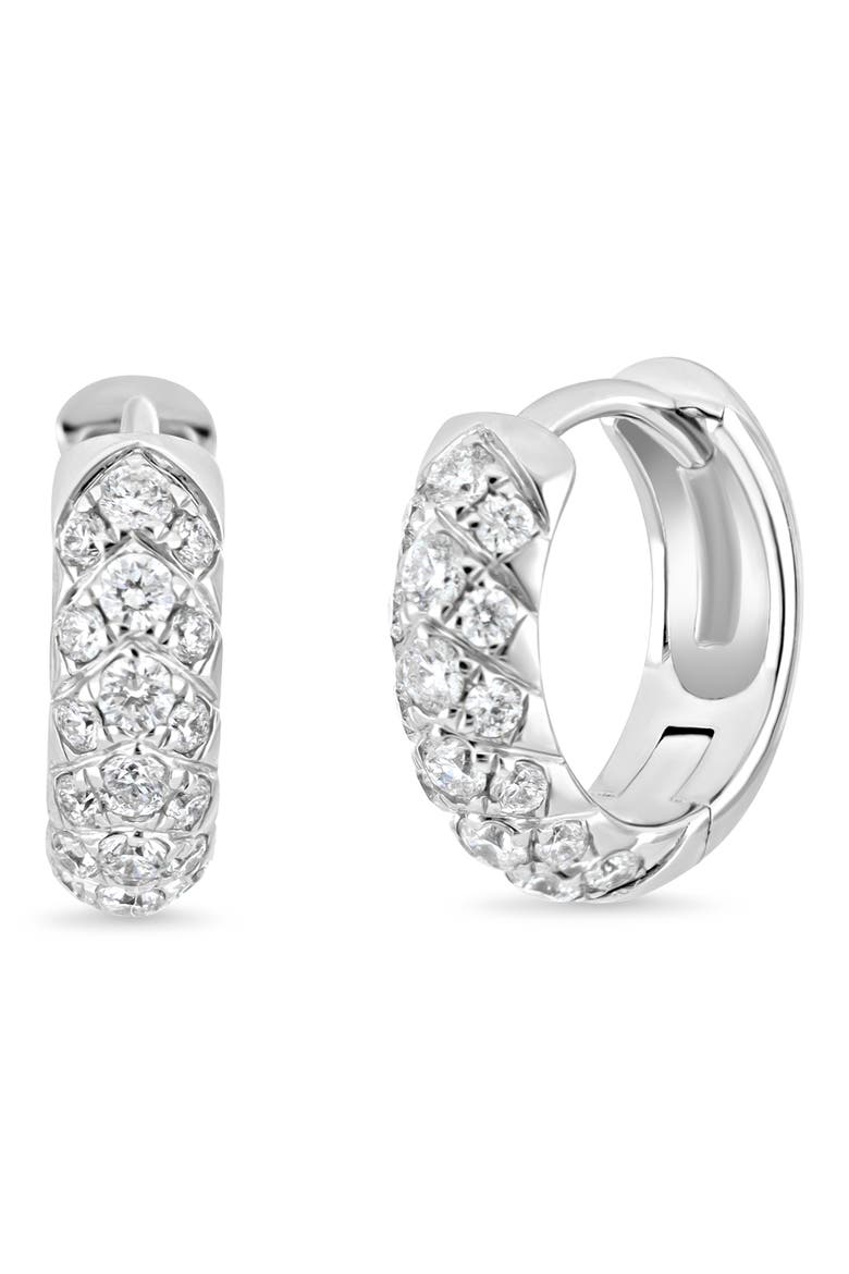 Getty 18k Gold Diamond Hoop Earrings, Main, color, 18KW