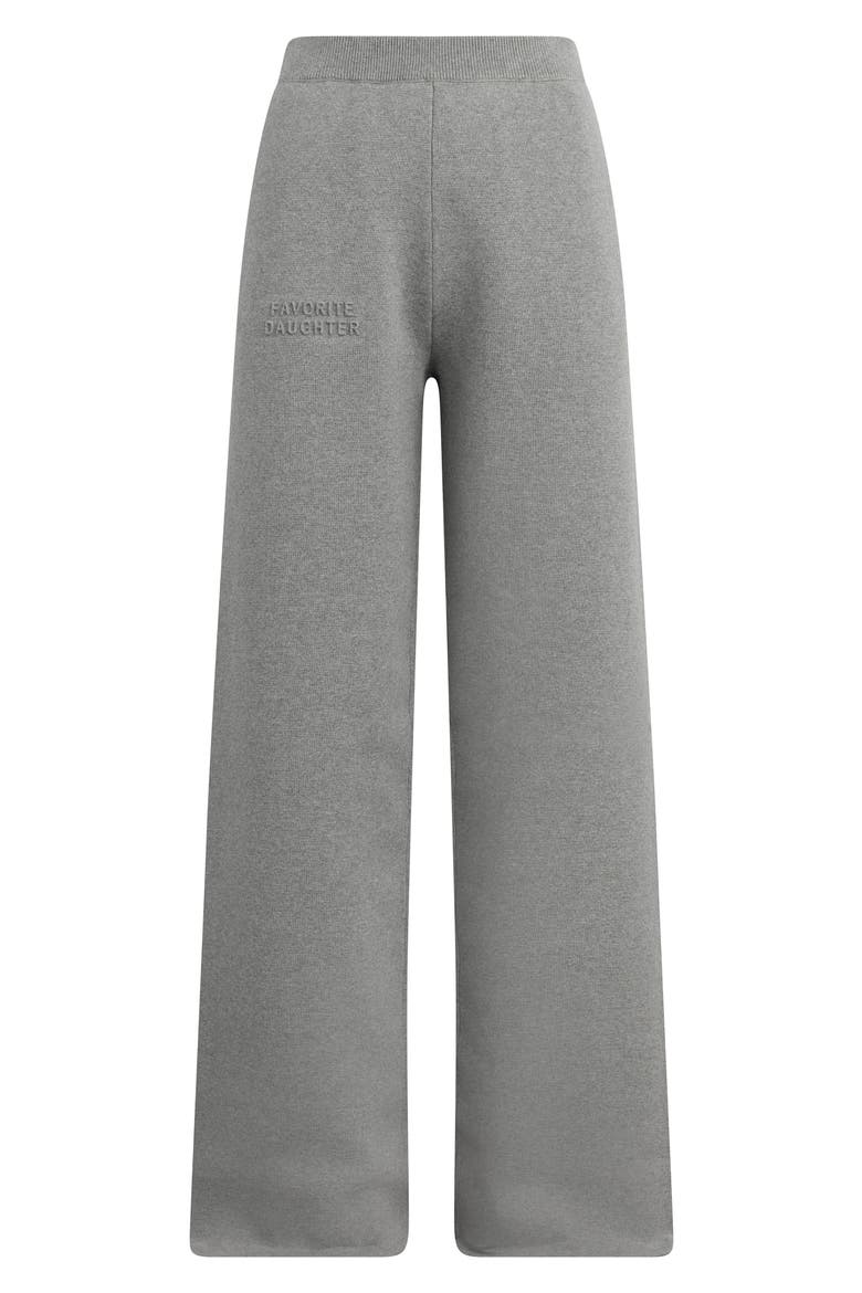 Fatigue Sisters Cotton & Cashmere Wide Leg Sweater Pants, Alternate, color, HEATHER GREY
