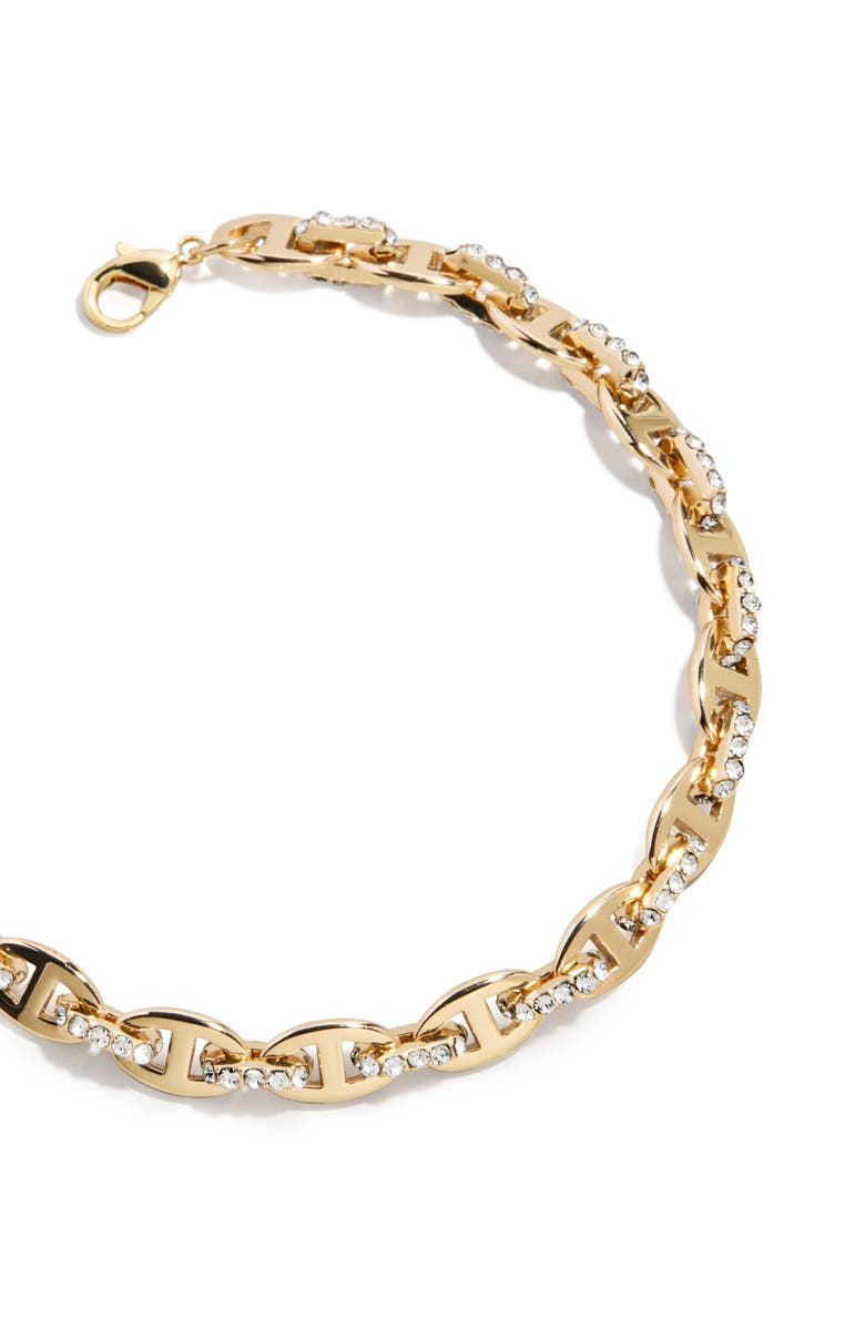 BaubleBar Thalia Pavé Mariner Link Bracelet, Alternate, color, Gold