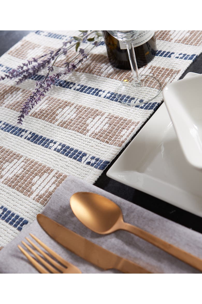 French Blue/Stone Colby Southwest Table Runner, Alternate, color, French Blue