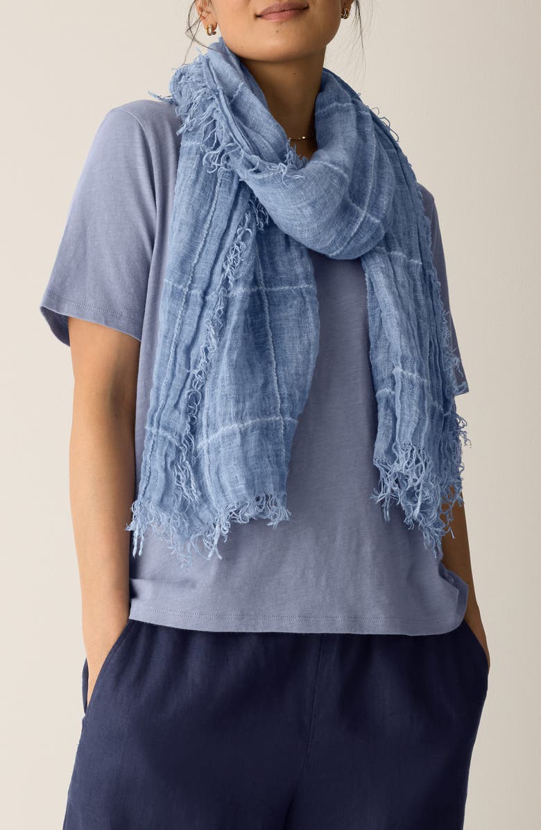 Eileen Fisher Linen & Cotton Scarf, Main, color, Haze