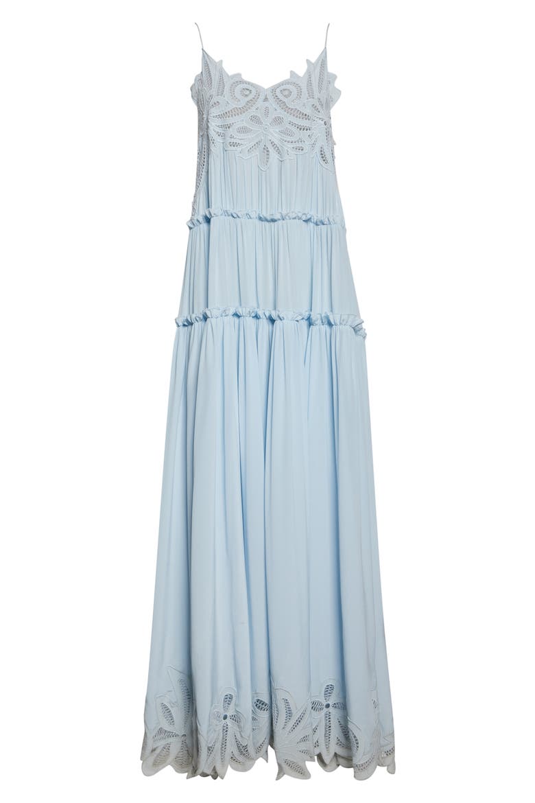 Filippa Silk & Lace Gown, Alternate, color, ADRIATIC