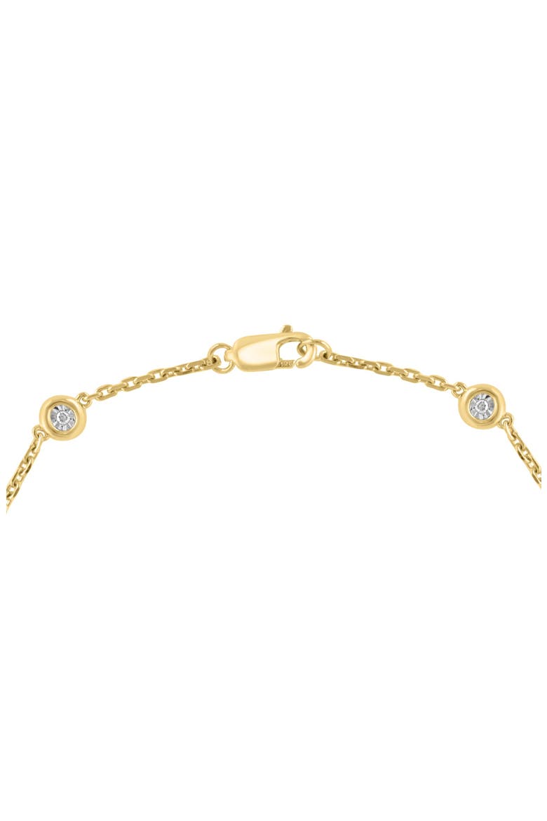 Sterling Silver Bezel Set Diamond Chain Bracelet - 0.07 ctw., Alternate, color, GOLD