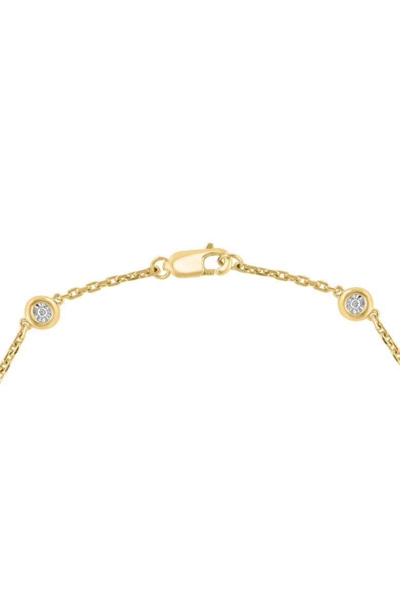 Sterling Silver Bezel Set Diamond Chain Bracelet - 0.07 ctw.