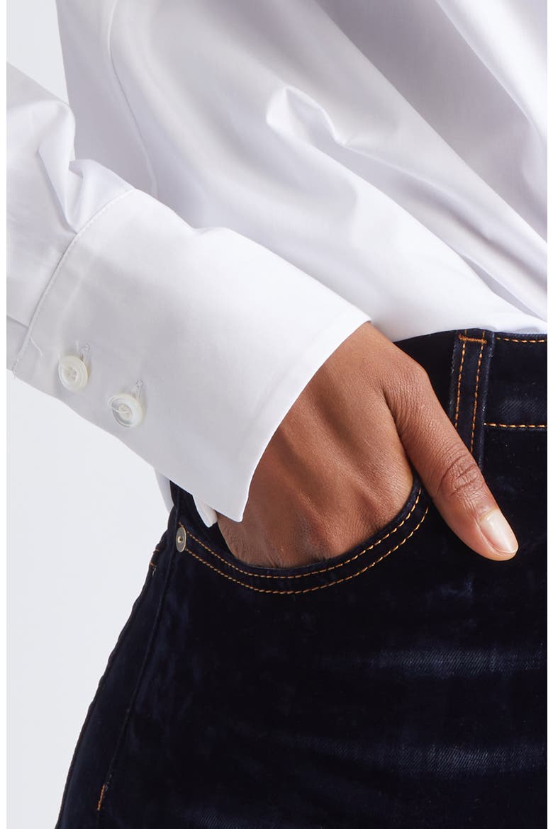 Piped Placket Button-Up Shirt, Alternate, color, 01 WHITE
