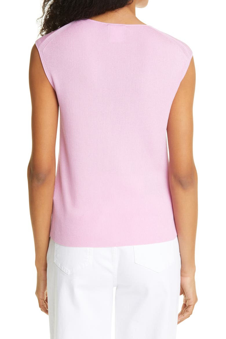 Sleeveless Rib Sweater Shell, Alternate, color, DAHLIA