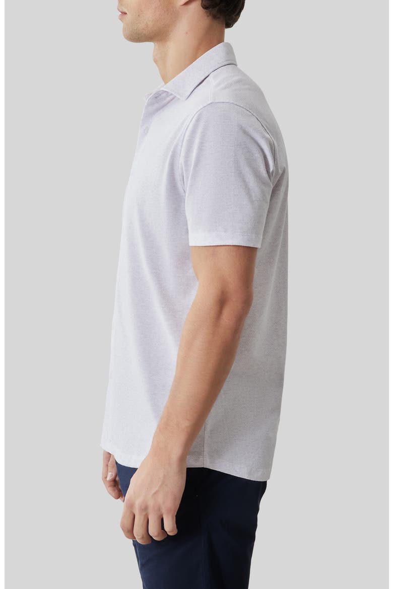 Keyes Slim Fit Microprint Short Sleeve Knit Button-Up Shirt, Alternate, color, LAVENDER WHISPER