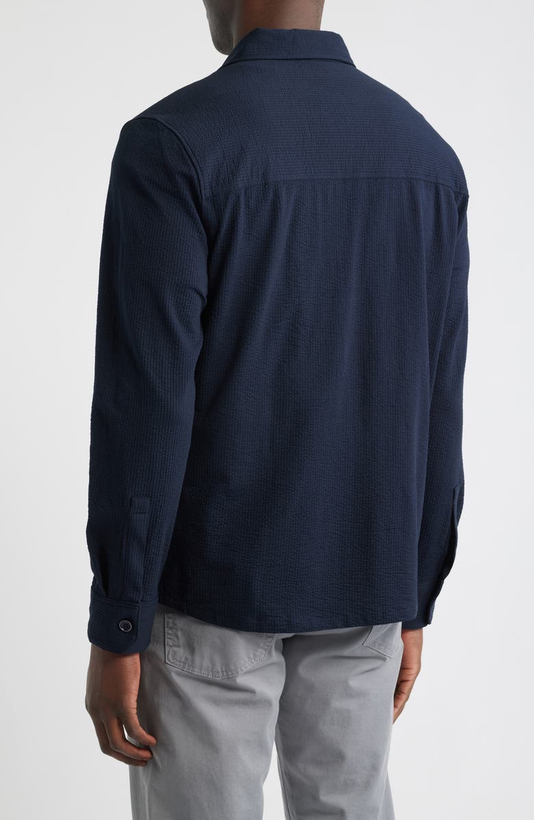 Robert Barakett Abram Rib Knit Overshirt, Alternate, color, Navy