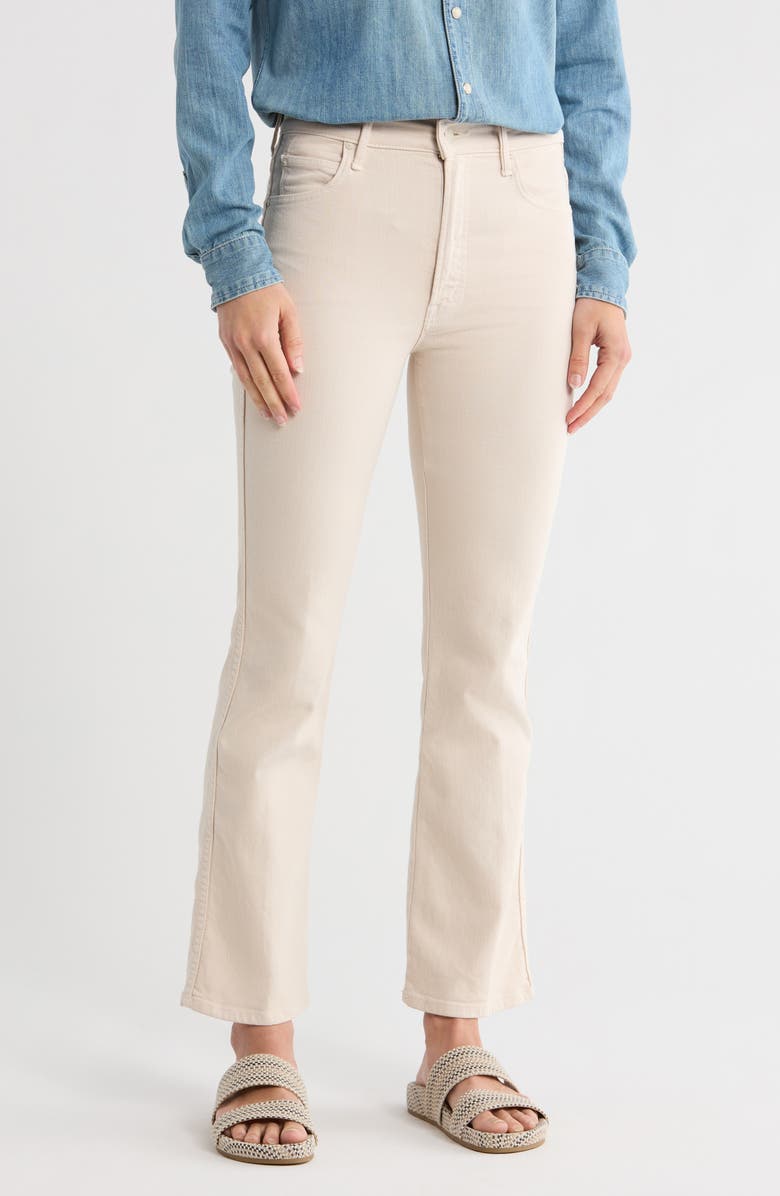 MOTHER Smokin' Double Flood Jeans, Main, color, Tapioca Cats And Dogs Print