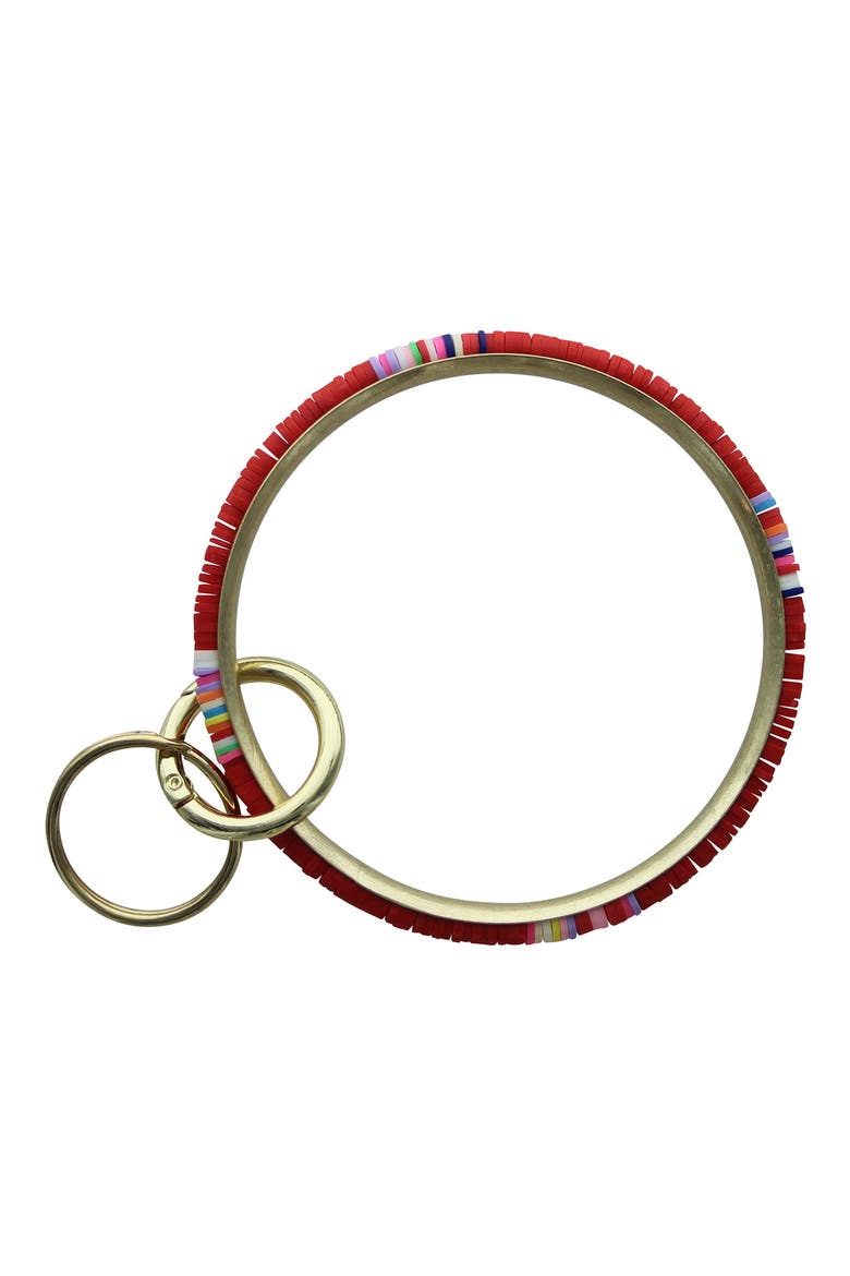 Colorful Clay Bangle, Main, color, GOLD / RED