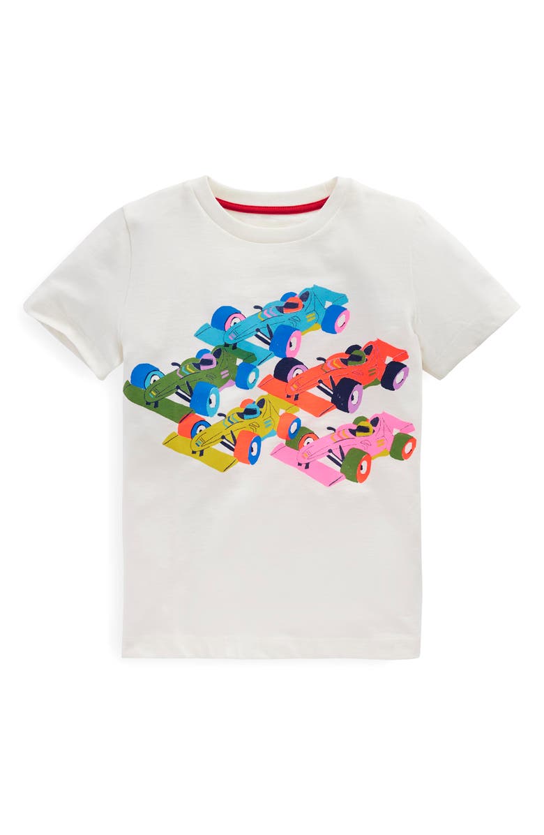 Mini Boden Kids' Race Car Cotton Graphic T-Shirt, Main, color, 