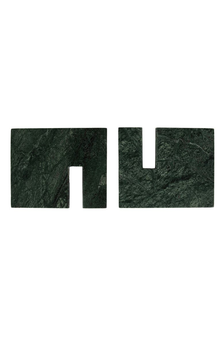Decorative Marble Book Holder, Sage Green, Alternate, color, Green