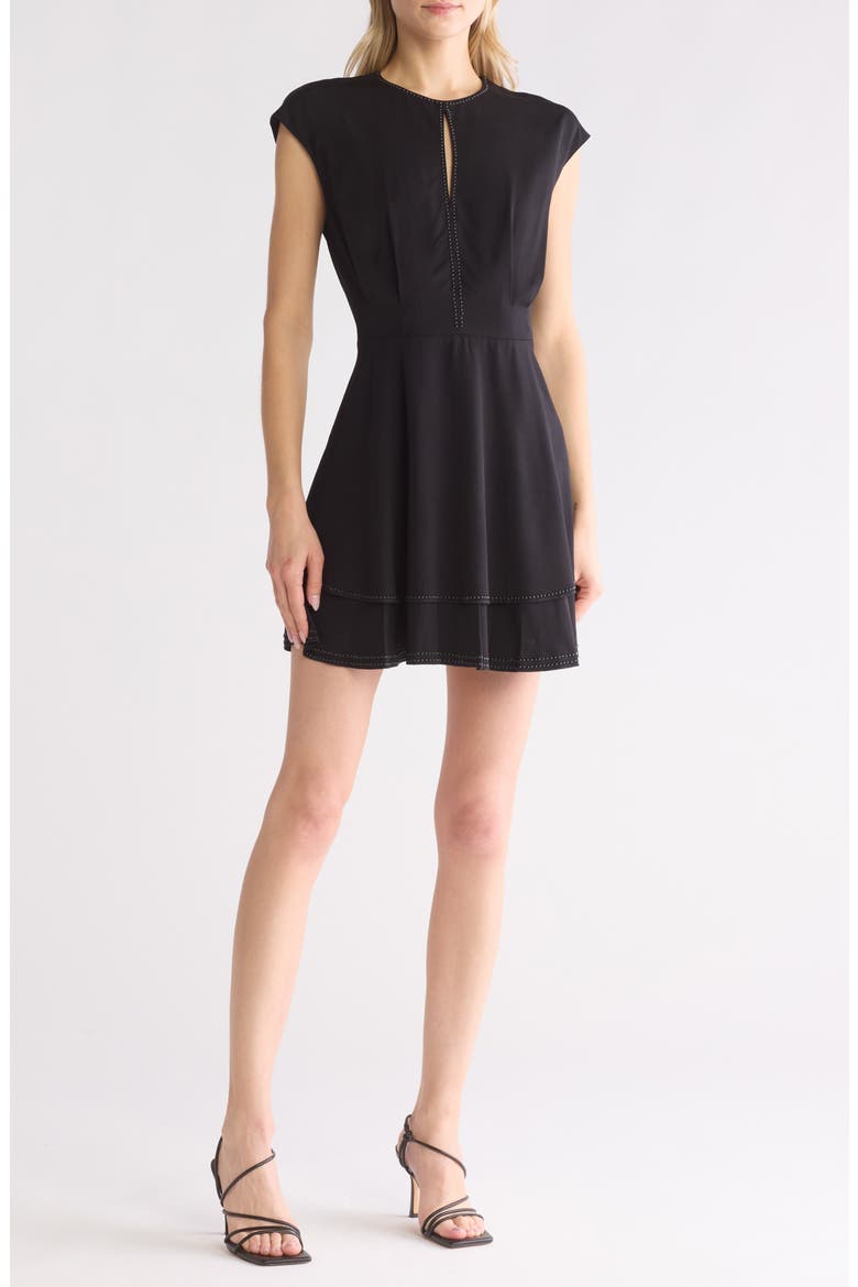 Gabby Cap Sleeve Minidress, Main, color, TRUE BLACK