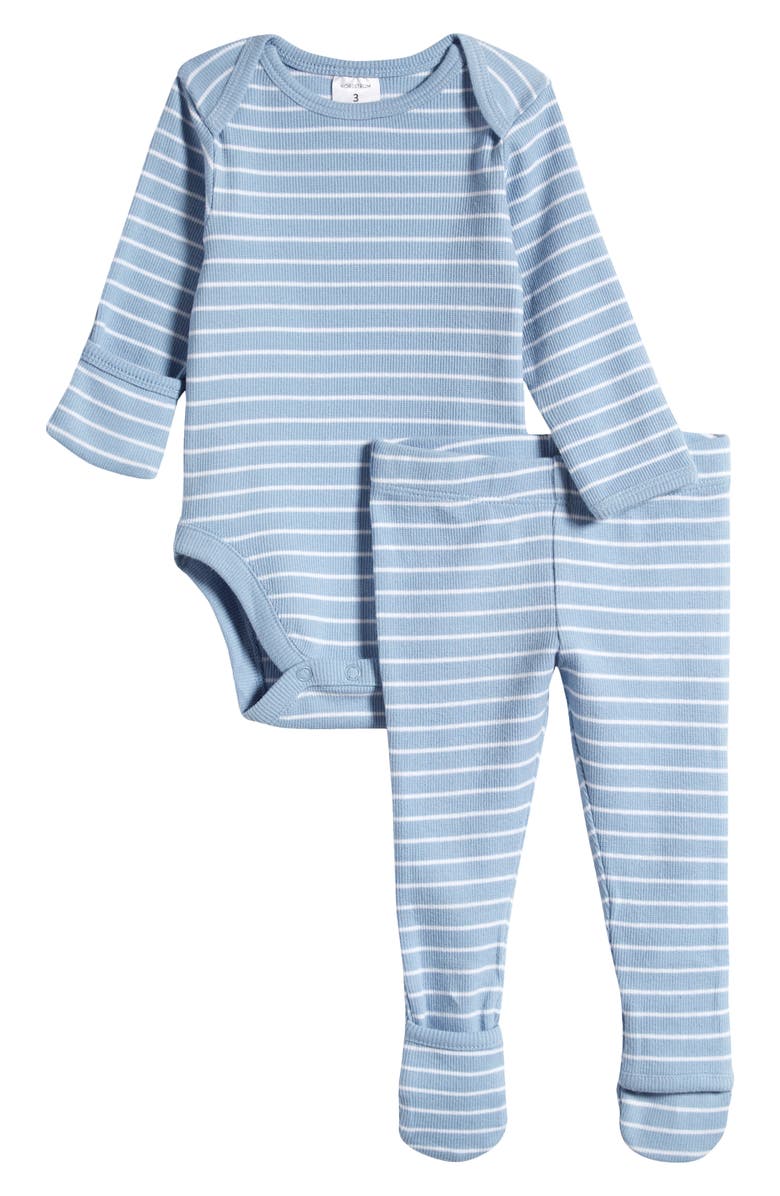 Nordstrom Stripe Bodysuit & Convertible Footed Pants Set, Main, color, 